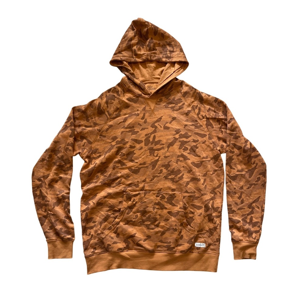 Tan Brown Camo Fleece Pullover Raglan Sz L Coast The Beaufort Hoodie
